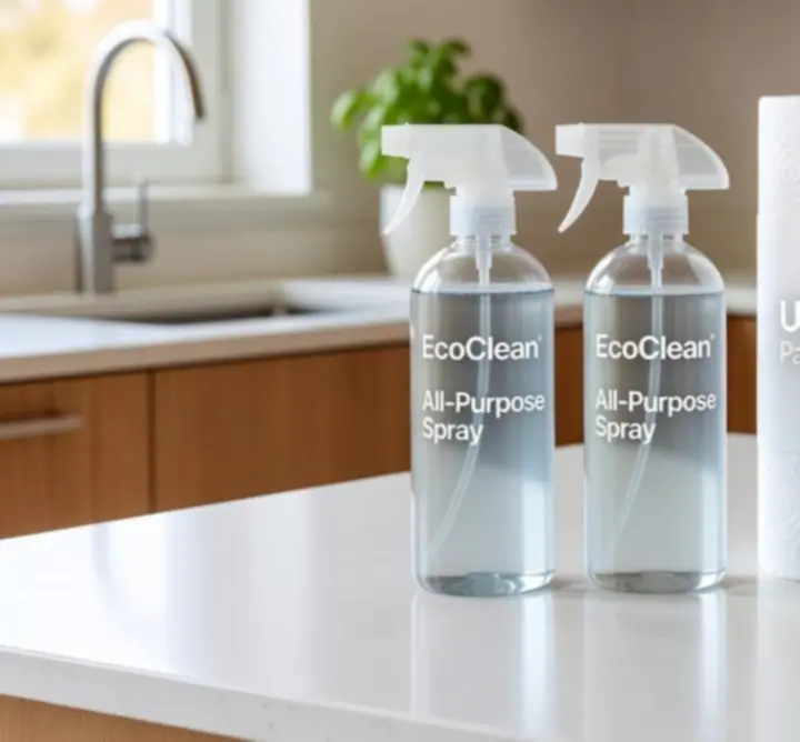 Household essentials including cleaning and kitchen products